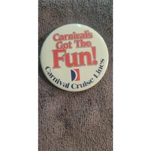 Vintage Carnival Cruise Line Souvenir pin button pinback *EE79